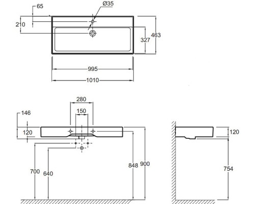 Раковина Jacob Delafon Vivienne 100 EXBJ112-00 Белая