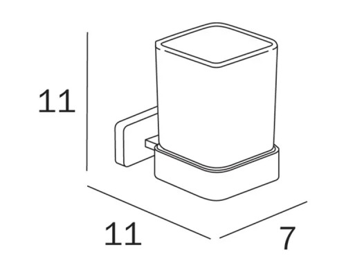 Стакан для зубных щеток Inda Lea A18100NE21 Черный матовый