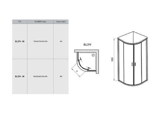 Полукруглая душевая кабина Ravak Blix 3B240U00ZG 80 сатин виноградный