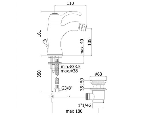 Смеситель Paffoni Flavia FA135BR для биде