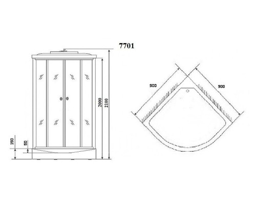 Душевая кабина Niagara Lux 90x90 NG-7701W без гидромассажа