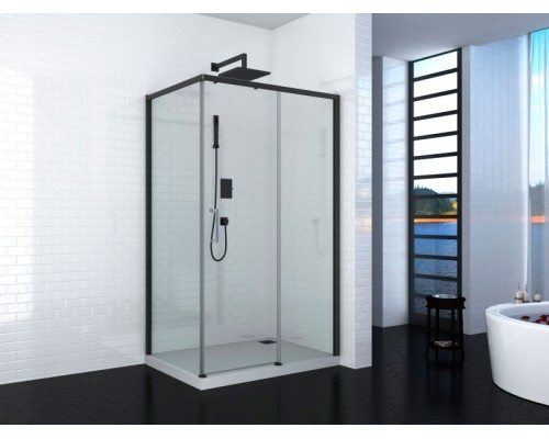 Душевой уголок Cerutti SPA Vito 110x80 B R профиль Черный стекло прозрачное