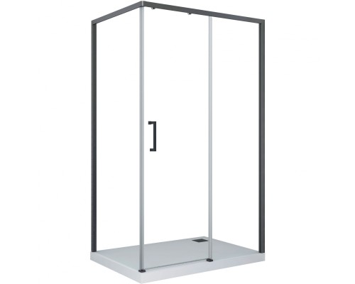 Душевой уголок Cerutti SPA Vito 110x80 B R профиль Черный стекло прозрачное