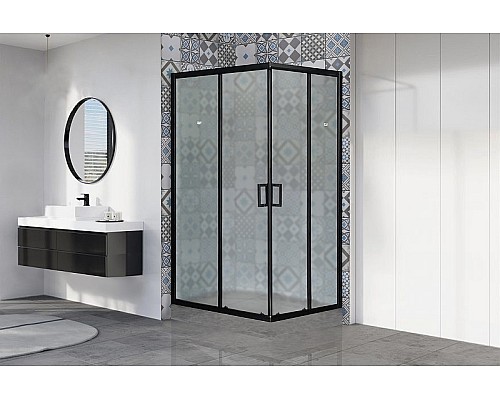 Душевой уголок Royal Bath HPD 120х90 RB9120HPD-C-BL профиль Черный стекло матовое