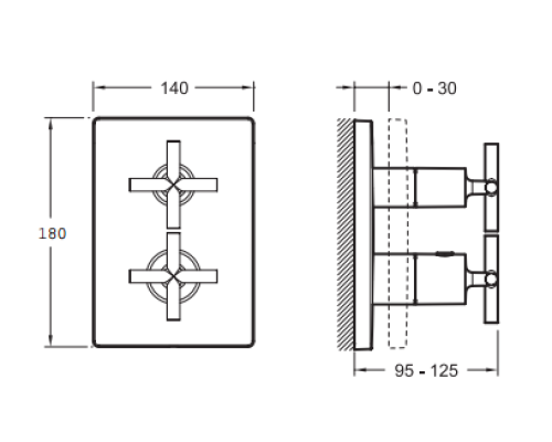 Встраиваемый смеситель для душа Jacob Delafon E75395-CP