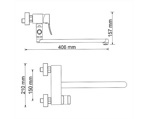 Смеситель для ванны WasserKRAFT 1602L с длинным изливом