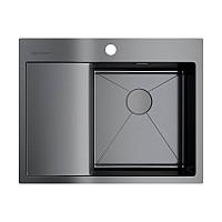 Кухонная мойка Omoikiri Akisame 65-GM-R 4973098 вороненая сталь