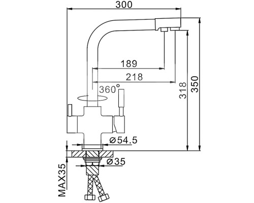 Смеситель для кухни Frap H52 F4352-4 Бронза
