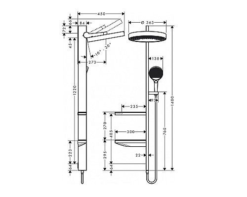 Душевой набор Hansgrohe хром 26842000