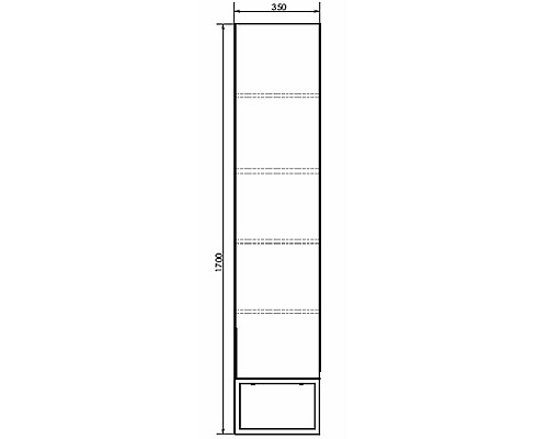Шкаф пенал Comforty Порто 35 00-00009982 подвесной Дуб темно-коричневый