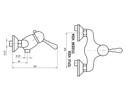 Смеситель для душа Rav Slezak Labe Mosaz L481.5SM (L081.5SM) бронза