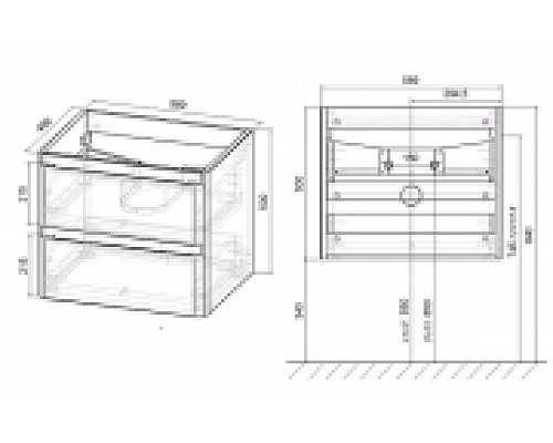 Тумба под раковину Vincea Vico VMC-2V600RW подвесная R.Wood