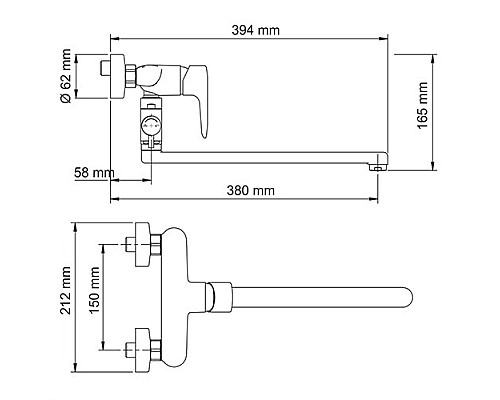 Смеситель для ванны WasserKRAFT 5602L с длинным изливом