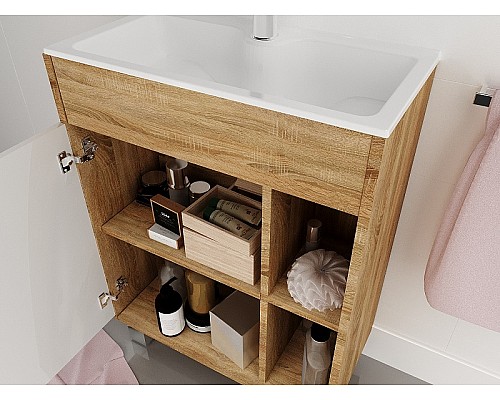 Тумба с раковиной 1MarKa Lido 60Н У83300 Дуб сонома Белый