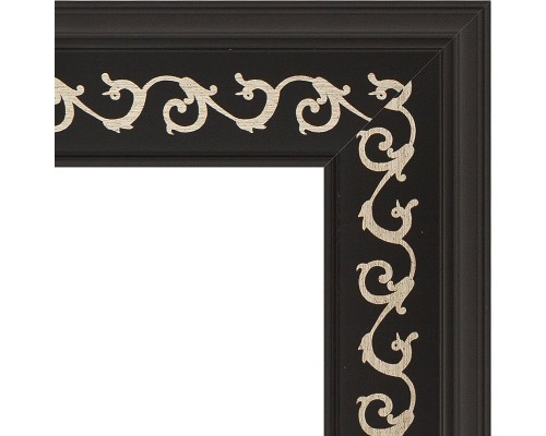 Зеркало Evoform Exclusive-G 85х85 BY 4311 с гравировкой в багетной раме - Черный ардеко 81 мм