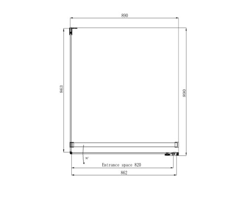 Душевой уголок Ambassador Abner 90x90 профиль Хром стекло прозрачное