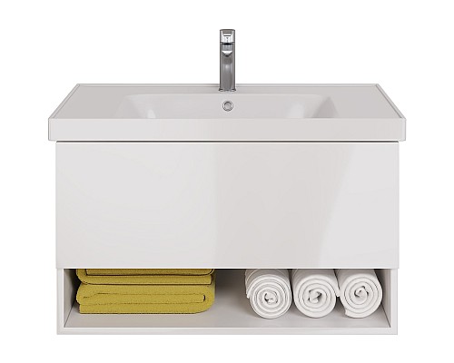 Тумба под раковину Dreja Perfecto 90 99.0808 подвесная Белый глянец