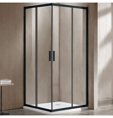 Душевой уголок Vincea Garda 110x110 профиль Черный стекло прозрачное