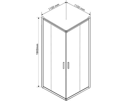 Душевой уголок Vincea Garda 110x110 VSS-1G1111CLB профиль Черный стекло прозрачное