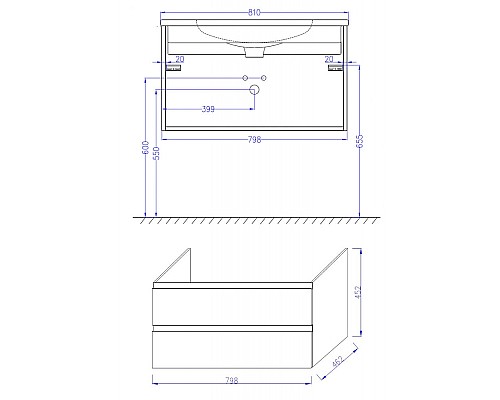 Тумба под раковину Jacob Delafon Madeleine 80 EB2053-J5 подвесная Белый глянец