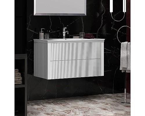 Тумба под раковину Opadiris Рубинно 90 00-00005944 подвесная Белая матовая