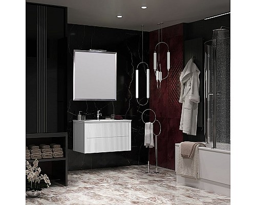 Тумба под раковину Opadiris Рубинно 90 00-00005944 подвесная Белая матовая