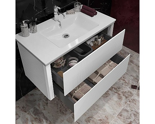 Тумба под раковину Opadiris Рубинно 90 00-00005944 подвесная Белая матовая