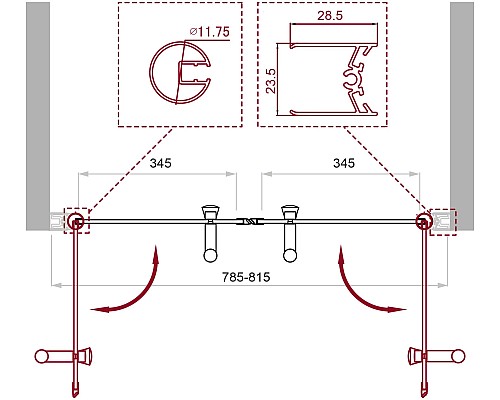 Душевая дверь BelBagno Uno 80 UNO-B-2-80-C-Cr профиль Хром стекло прозрачное