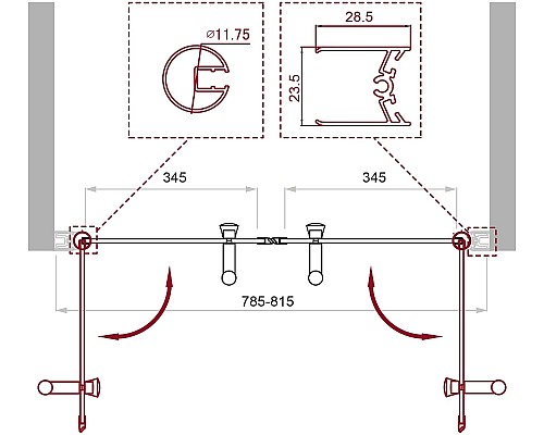 Душевая дверь BelBagno Uno 80 UNO-B-2-80-C-Cr профиль Хром стекло прозрачное