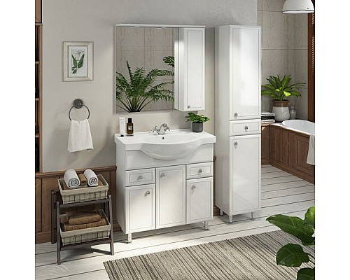 Зеркало со шкафом Comforty Сочи 85 00003132119 Белый глянец