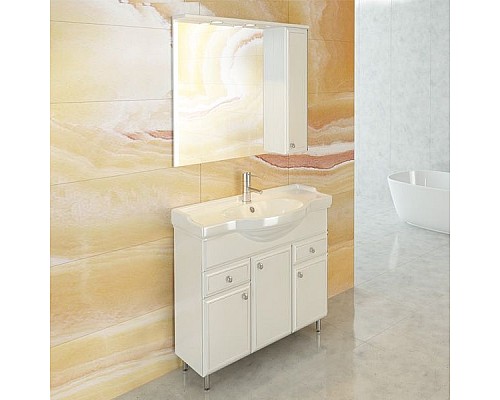 Зеркало со шкафом Comforty Сочи 85 00003132119 Белый глянец