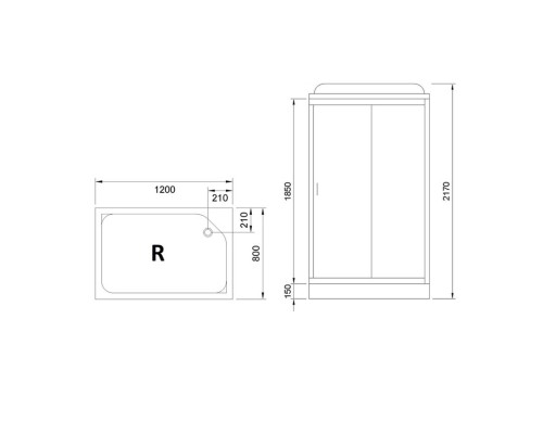 Душевая кабина Royal Bath HP 120х80 задняя стенка Белая