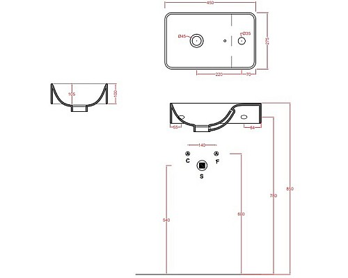 Раковина Artceram Savon 45 LML003 01 00 Белая