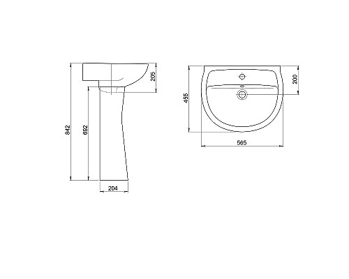 Раковина Santeri Версия 55 1.3111.5.S00.11B.0 Белая