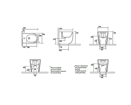 Биде напольное приставное Kerasan Nolita 532081