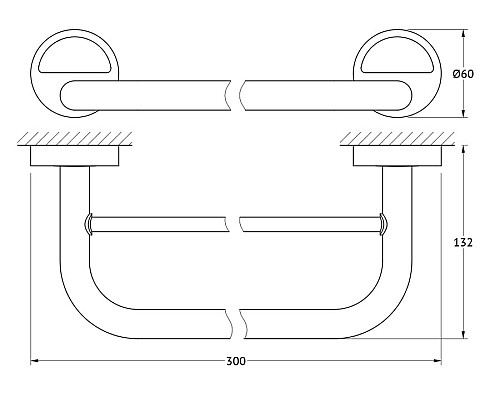 Штанга для полотенца двойная (хром) FBS LUX 034 30 см