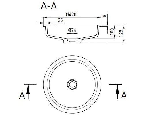 Раковина Salini Marea 42 04 1802204M Белая матовая