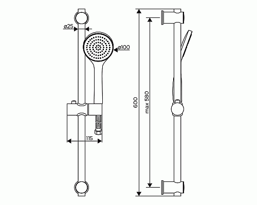 Душевой гарнитур Dorff Comfort D0108000WH Белый Душевой гарнитур Dorff Comfort D0108000WH Белый