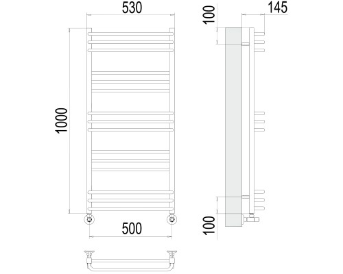 Полотенцесушитель Terminus Люкс Соренто П15 500х1000
