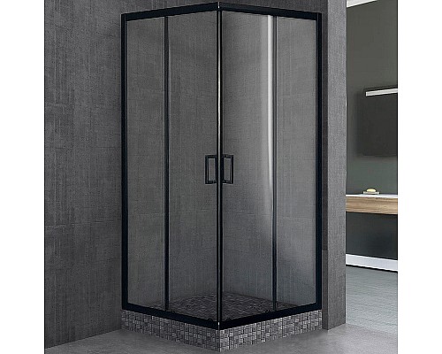 Душевой уголок Royal Bath HPD 80х80 RB80HPD-T-BL профиль Черный стекло прозрачное