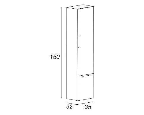 Шкаф пенал Cezares Urban 35 55183 подвесной Spatolato bianco