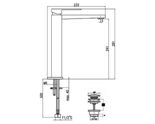 Смеситель для раковины Webert Pegaso PE830402015SSE