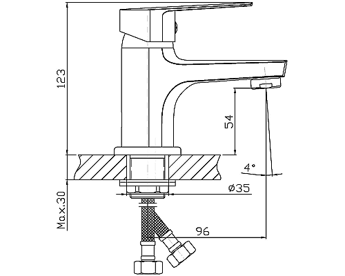 Смеситель для раковины Orange Loop M26-021W Белый