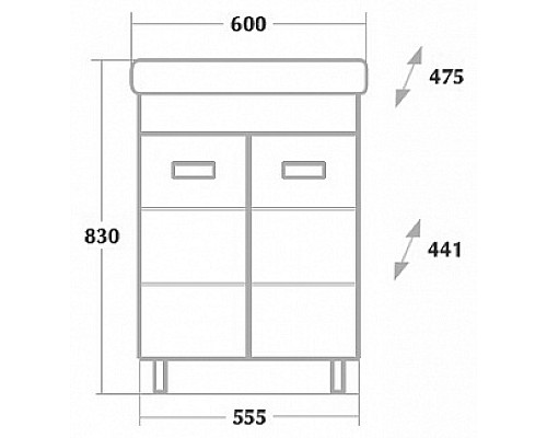 Тумба под раковину Onika Балтика-Квадро 60 Белая