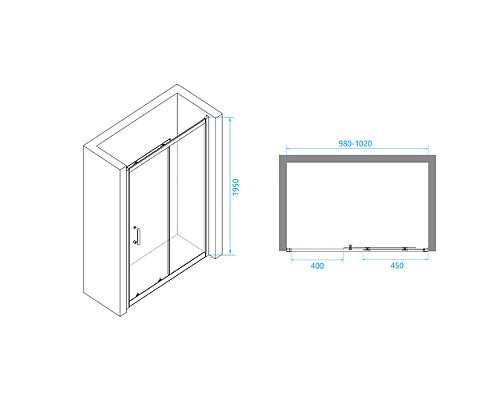Душевая дверь RGW Passage PA-14 100 41081410-51 профиль Хром стекло шиншилла