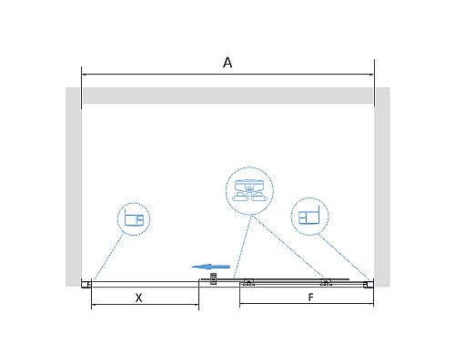 Душевая дверь RGW Passage PA-14 100 41081410-51 профиль Хром стекло шиншилла