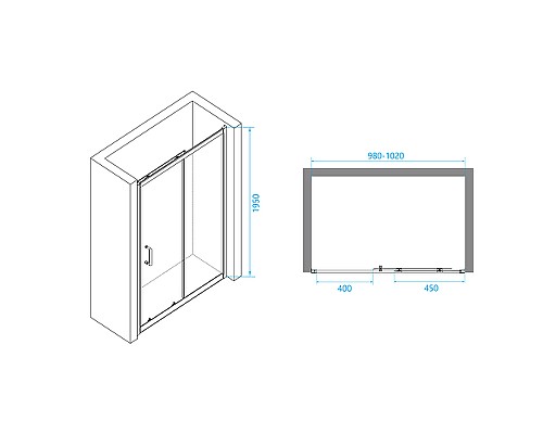 Душевая дверь RGW Passage PA-14 100 41081410-51 профиль Хром стекло шиншилла