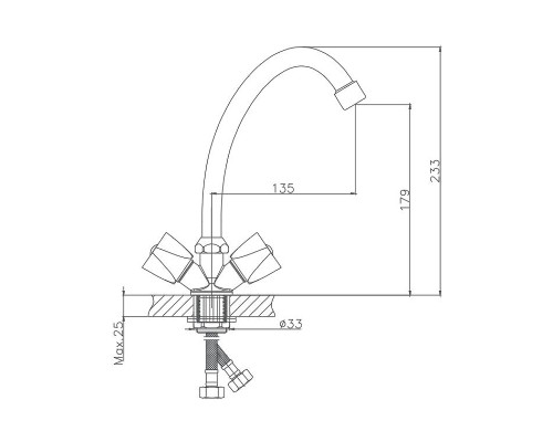 Смеситель для кухни Cron CN4011-2 Хром