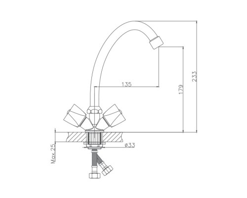 Смеситель для кухни Cron CN4011-2 Хром