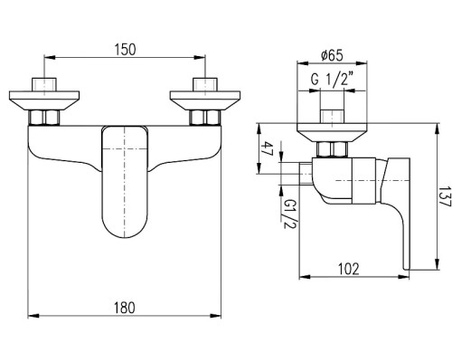 Смеситель для душа Rav Slezak Yukon YU180.5/1 Хром